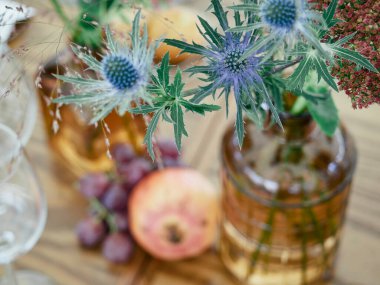 Bir yabani otlama masasının renkli kapanışı       