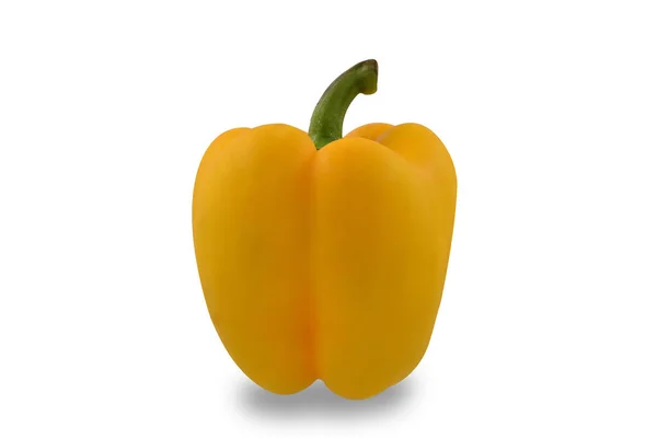Žlutý Paprika Bílém Pozadí Výstřižkem Cesta — Stock fotografie
