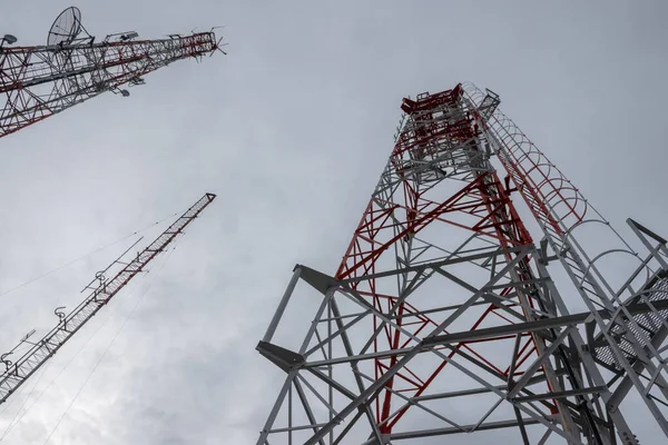 Regardez Sous Tour Télécommunication Vue Dessous Tour — Photo