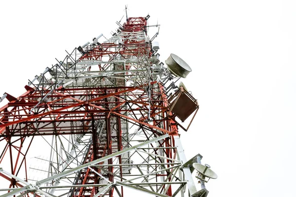 Poteau Télécommunication Isolé Sur Fond Blanc Voir Formulaire Sous — Photo