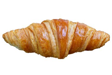 Kruvasan kırpma yolu olan beyaz bir arkaplanda izole edildi.