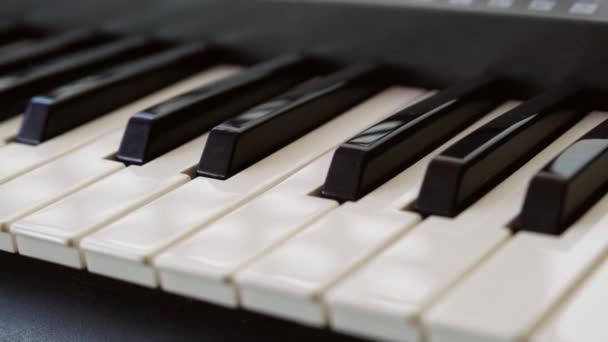 Teclas de piano preto e branco — Vídeo de Stock