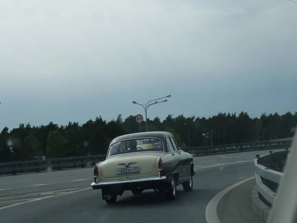 Kemenangan Mobil Soviet Lama Jalan Diubah — Stok Foto