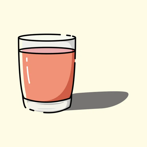 Icon Glass Containing Pink Beverage — Stock Vector