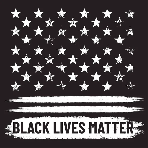 Black Lives Matter Protestní Plakát Černým Grunge Pozadí — Stockový vektor