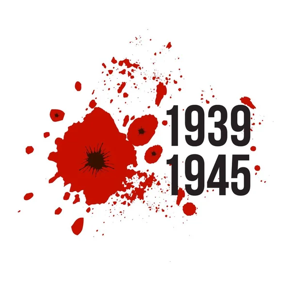 1939 1945 Ημέρα Του Δευτέρου Παγκοσμίου Πολέμου Νίκη Μνημόσυνο Αίμα — Διανυσματικό Αρχείο