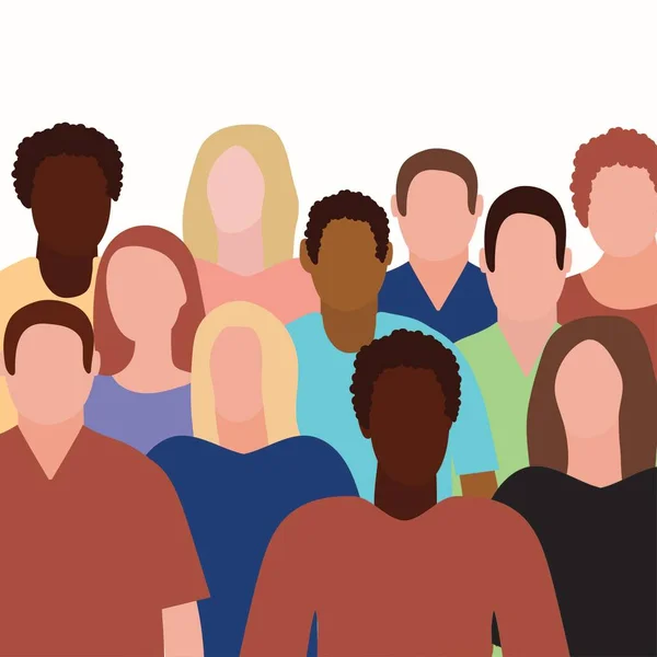 Diverse people crowd.Different people without face. Vector illustration
