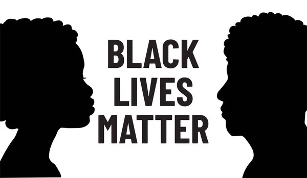 Stop Racism Black Lives Matter Protest Poster Black People African — Stock Vector