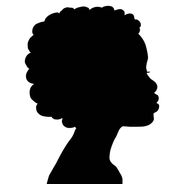 Afro saçlı siyah bir kadının vektör silueti. Irkçılığı bırak. Siyah hayatlar önemlidir.