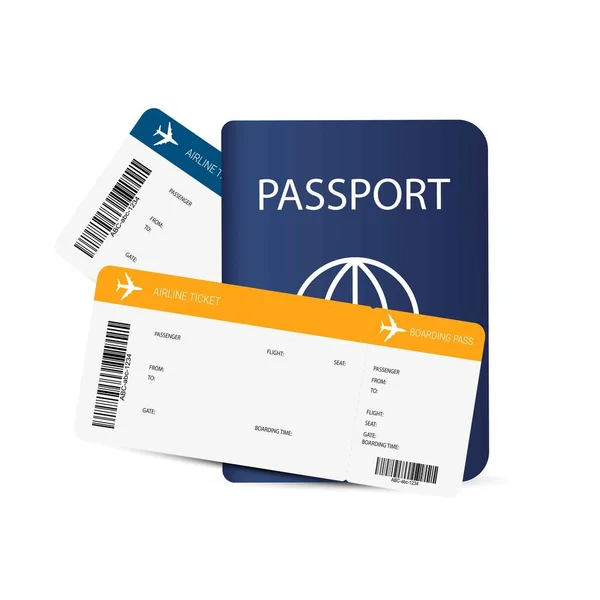 Passeport Vectoriel Avec Billets Avion Conception Concept Voyage Vacances — Image vectorielle