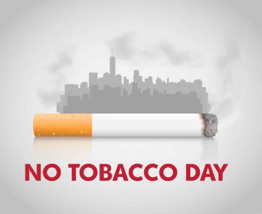 Gri arka planda duman olan gerçekçi Burns sigarası. Sigara içmek yok.