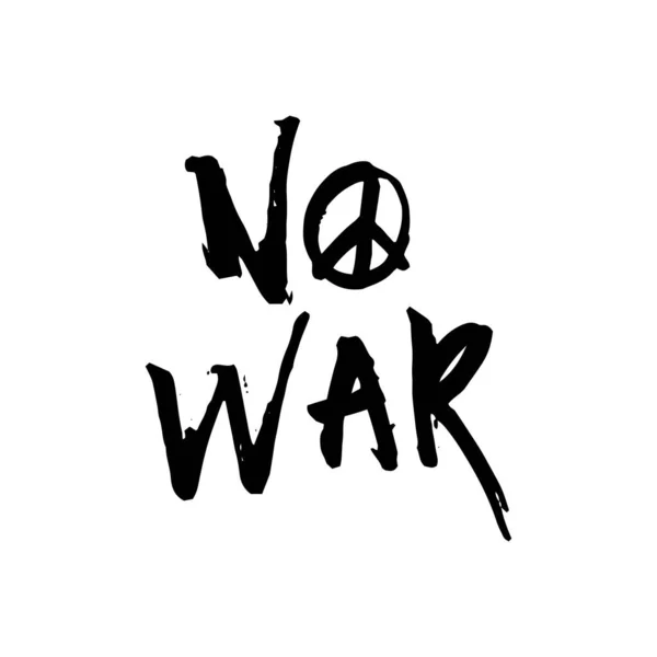 Handgezeichnetes Typografie Plakat Kein Krieg Shirt Print — Stockvektor