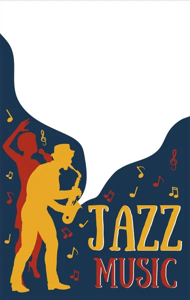 Szablony Plakatów Festiwal Muzyki Jazzowej Koncert Sylwetką Muzyków Jazzowych Afrykańskiej — Wektor stockowy