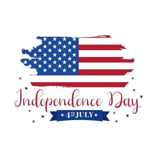 Vector Fourth July Lettering Happy Independence Day United States America — 스톡 벡터