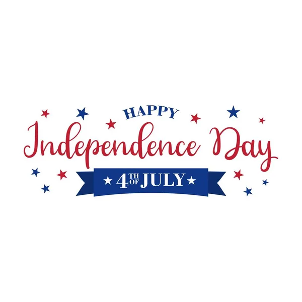 Vector Fourth July Lettering Happy Independence Day United States — 스톡 벡터