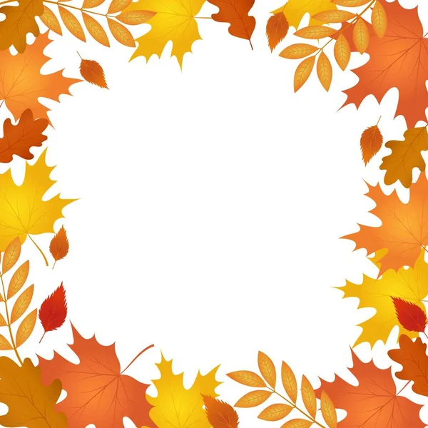Vektorhintergrund Mit Fallenden Herbstblättern Herbstlicher Rahmen Vorlage Zum Verkauf Banner — Stockvektor