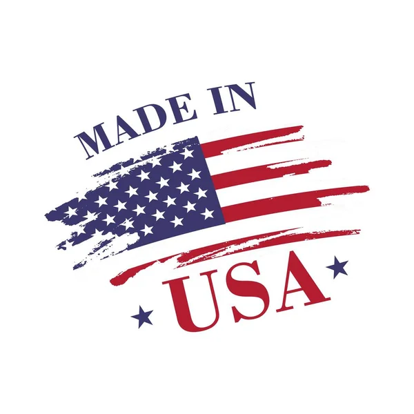 Etiqueta Made Usa Estados Unidos América Insignia Etiqueta Para Compras — Vector de stock