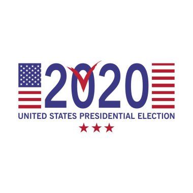 2020 Başkanlık seçim bayrağı. Oylar. Vatansever illüstrasyon