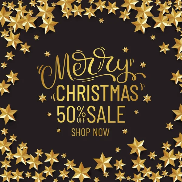 Yıldızlı Noel ve yeni yıl indirimi afişi Mutlu Noeller ve yeni yıl afişi sunuyor. Tatil partisi dekorasyonu