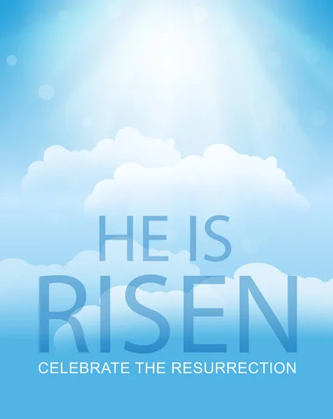 Risen Vector Easter Illustration Christian Poster — Stock Vector