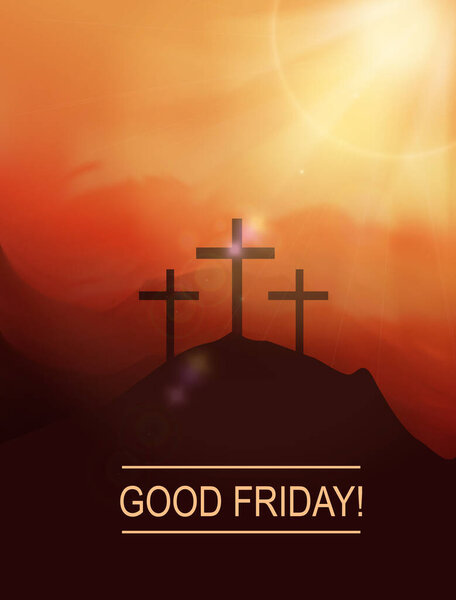 Доброй пятницы! Пасхальная сцена с крестом