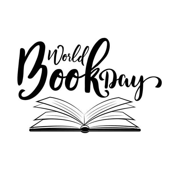 Wereldboekendag Vector Illustratie Met Open Boek — Stockvector