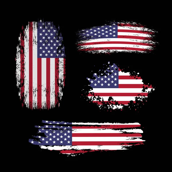 Siyaha Amerikan acil durum bayrakları. ABD bayrakları