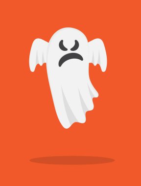 Tatlı çizgi film hayaleti. Şeker mi şaka mı? Cadılar Bayramı çizimi