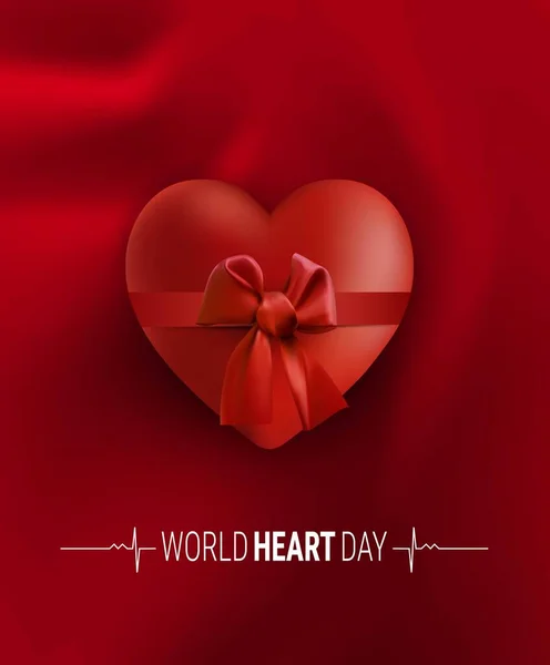 Dia Mundial Coração Ilustração Vetorial Com Coração —  Vetores de Stock