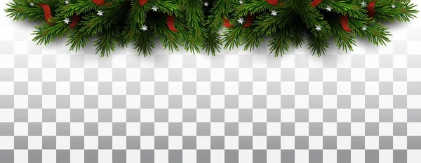 矢量圣诞节树在透明的背景上边界 贺卡的圣诞设计元素 — 图库矢量图片