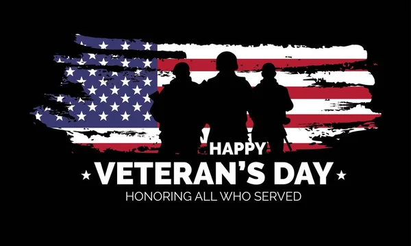 Veteran Day Poster Honoring All Who Served Veteran Day Illustration — Stock Vector