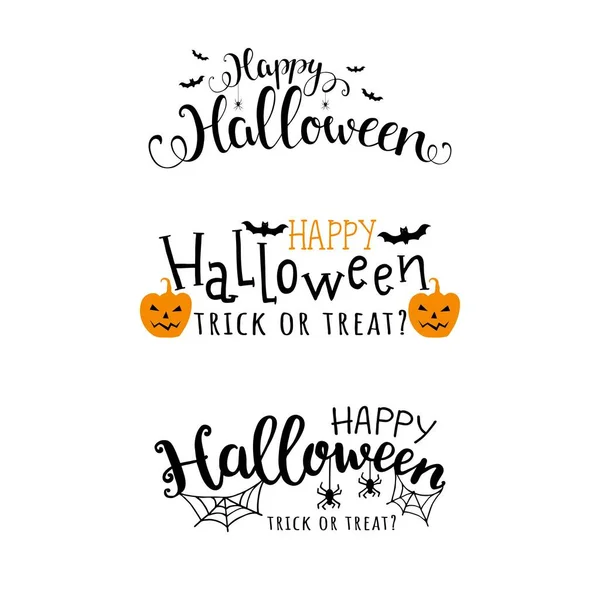 Happy Halloween Lettering Set — Stock Vector