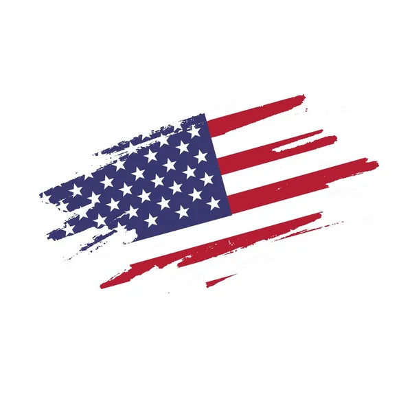 Vector Grunge Bandeira Americana Eua Bandeira Socorro Ilustração Patriótica — Vetor de Stock