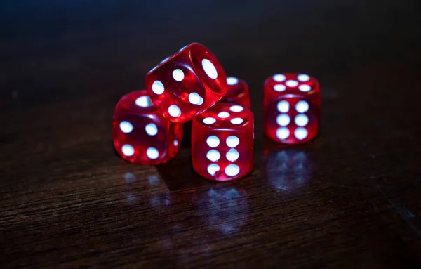 Close up shot of a red dice
