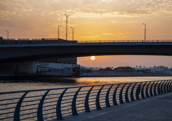 Coucher Soleil Spectaculaire Sur Canal Eau — Photo