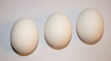 Beyaz arka planda beyaz yumurtalar