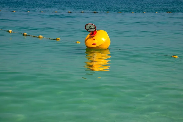 Yellow Buoy Swimming Sign — Stock Photo, Image