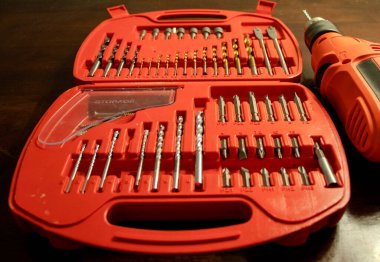 Matkap, bit ve vida yakın çekim çekim