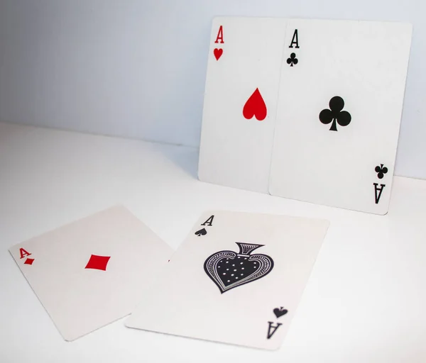 Spielkarten Kombination Aus Vier Assen — Stockfoto