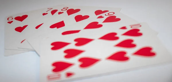 Spielkarten Kombination Aus Geradem Blitz — Stockfoto