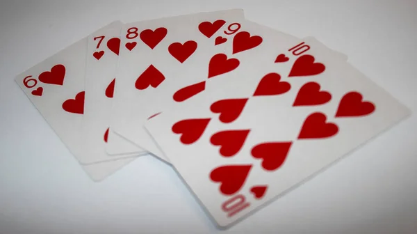 Spielkarten Kombination Aus Geradem Blitz — Stockfoto