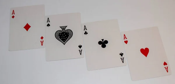 Spielkarten Kombination Aus Vier Assen — Stockfoto