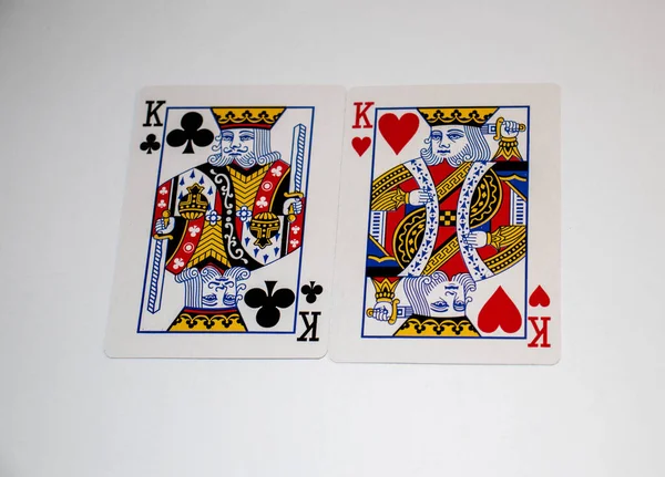 Playing cards. Pair of Kings. Hearts and Clubs