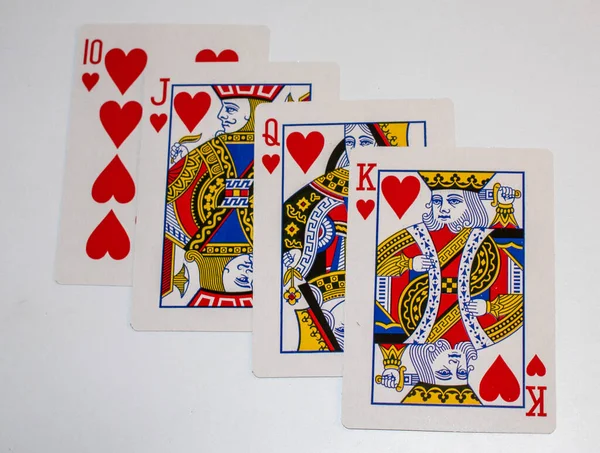 Playing cards. Combination of royal flash.