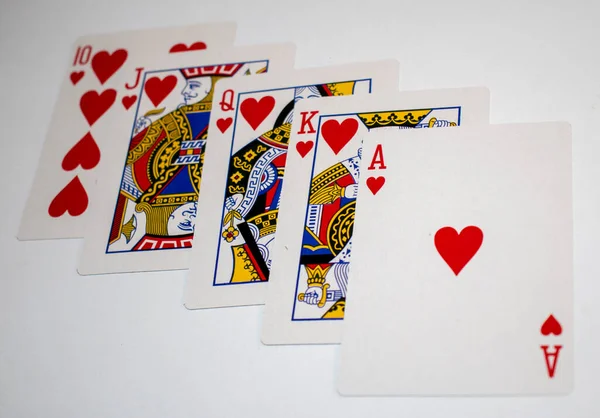 Spielkarten Kombination Aus Königlichem Blitz — Stockfoto
