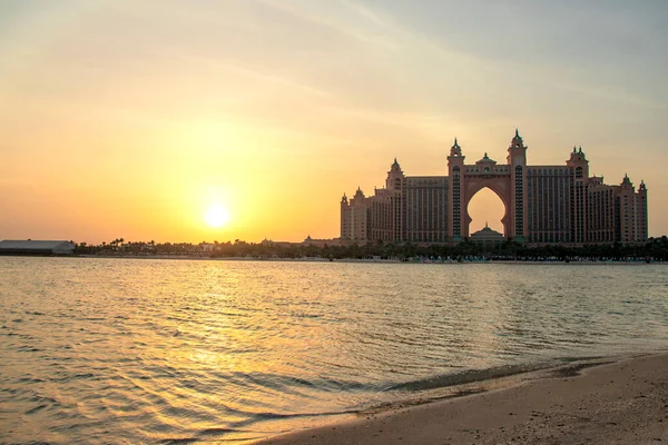 Blick Auf Ein Sterne Hotel Atlantis Bei Sonnenuntergang Dubai Vereinigte — Stockfoto