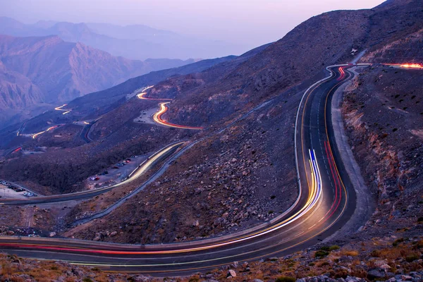 Pohled Jebael Jais Hory Ras Khaimah Emirát Večerních Hodinách Spojené — Stock fotografie