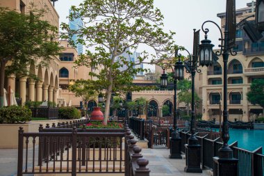 Dubai 'deki Souq Al Bahar Alanı. BAE. Açık havada.