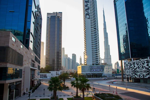 Világ Legmagasabb Épülete Burj Khalifa Vagyok Lövés Dubai Business Bay — Stock Fotó