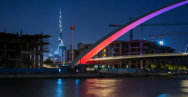 Parte Estructura Del Puente Tolerancia Dubai Canal Agua Dubai Emiratos — Foto de Stock